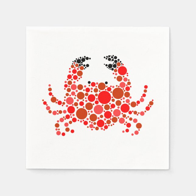 Crab In Dots Napkin (Front)