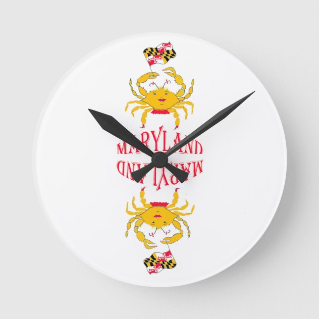 Crab in Maryland Round Clock (Front)
