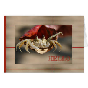 Crab in Red Leaf Greeting Card