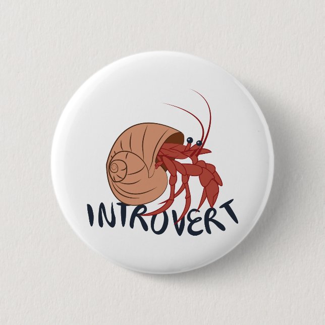 Crab Introvert 6 Cm Round Badge (Front)