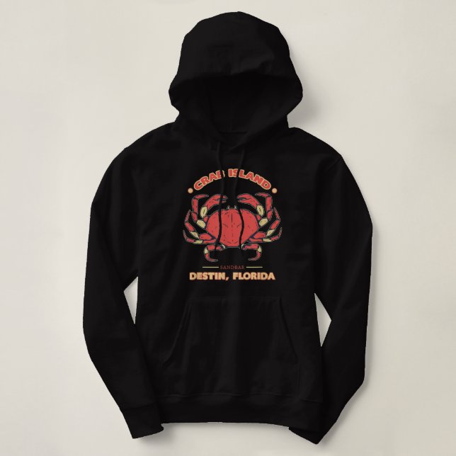 Crab Island Destin, Florida FL Sandbar Souvenir T  Hoodie (Design Front)