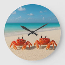 Crab Life – Twin Crabs Round Wall Clock