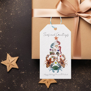 Crab Lobster Christmas Tree Crustacean Sea Holiday Gift Tags