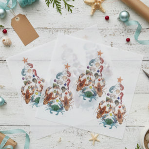 Crab Lobster Christmas Tree Crustacean Sea Holiday Tissue Paper