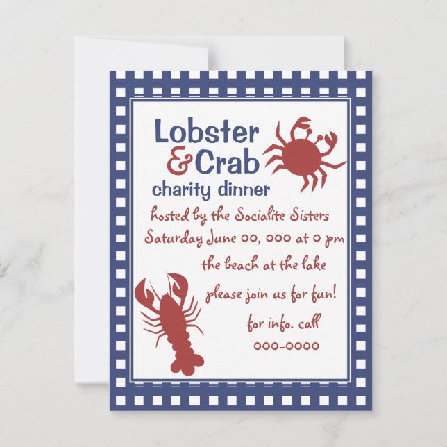 Crab & Lobster! Invitation (Front)