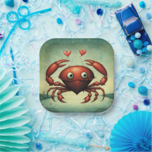 Crab Love Paper Plate