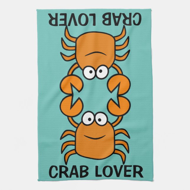 Crab Lover Too Tea Towel (Vertical)