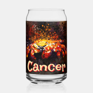 Crab Nautical Coastal Beach Cancer Personalised Can Glass