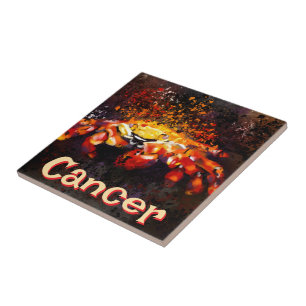 Crab Nautical Coastal Beach Cancer Personalised Tile