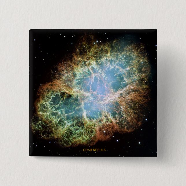 Crab Nebula 15 Cm Square Badge (Front)