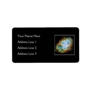 Crab Nebula – Hubble Telescope Label