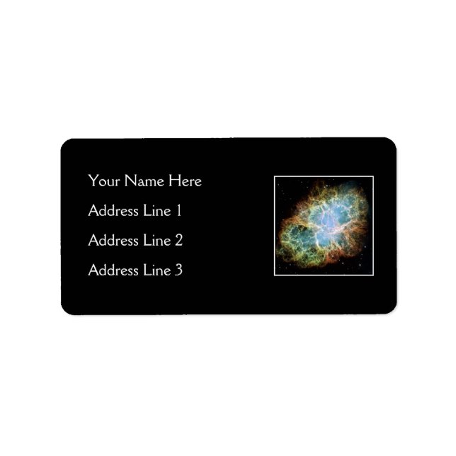 Crab Nebula – Hubble Telescope Label (Front)