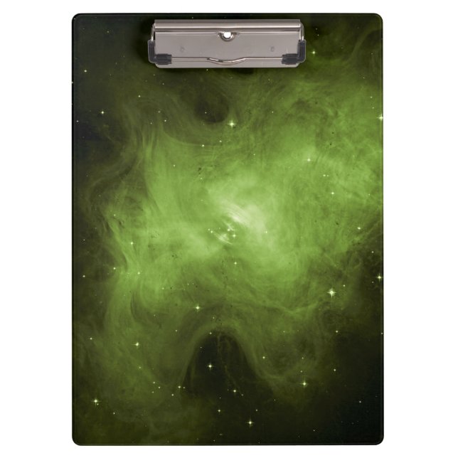 Crab Nebula, Supernova Remnant, Green Light Clipboard (Front)