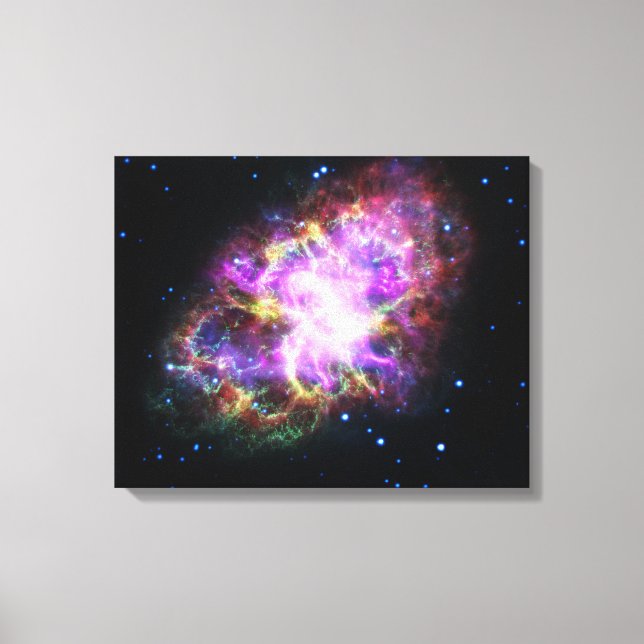 Crab Nebula Supernova Remnant Hubble Composite Canvas Print (Front)