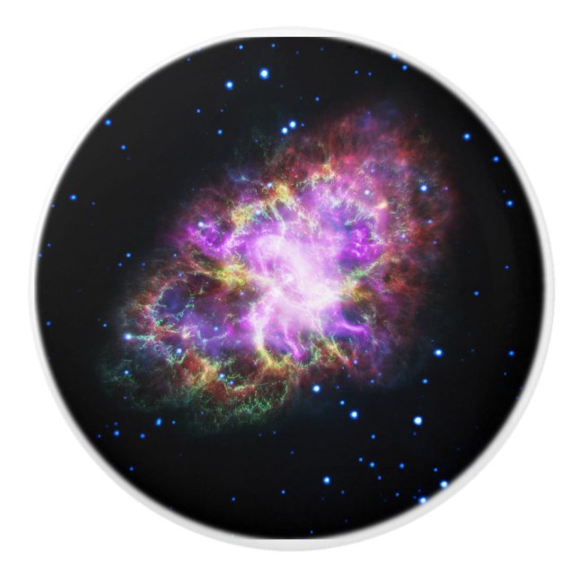 Crab Nebula Supernova Remnant Hubble Composite Ceramic Knob (Front)