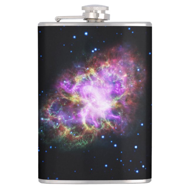 Crab Nebula Supernova Remnant Hubble Composite Hip Flask (Front)
