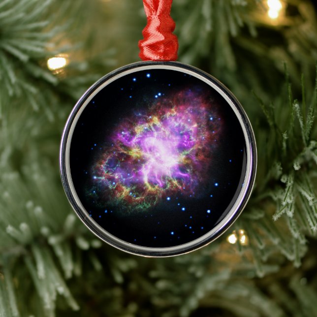 Crab Nebula Supernova Remnant Hubble Composite Metal Tree Decoration (Tree)