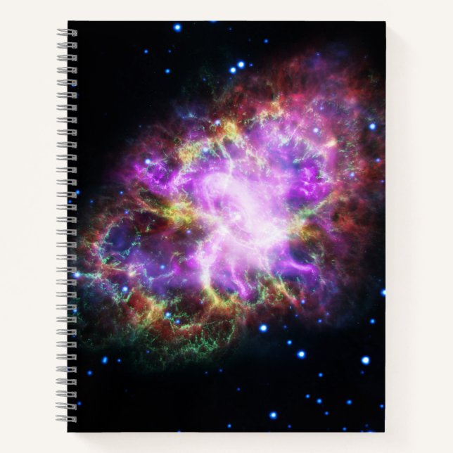 Crab Nebula Supernova Remnant Hubble Composite Notebook (Front)