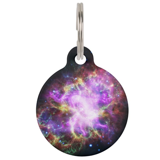 Crab Nebula Supernova Remnant Hubble Composite Pet Tag (Front)