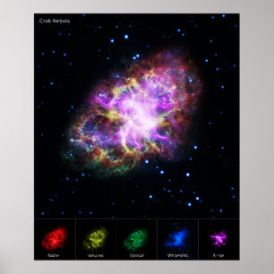 Crab Nebula Supernova Remnant Hubble Composite Pos Poster