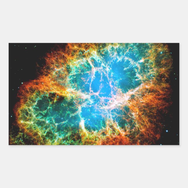 Crab Nebula Supernova Remnant Hubble Space Photo Rectangular Sticker (Front)