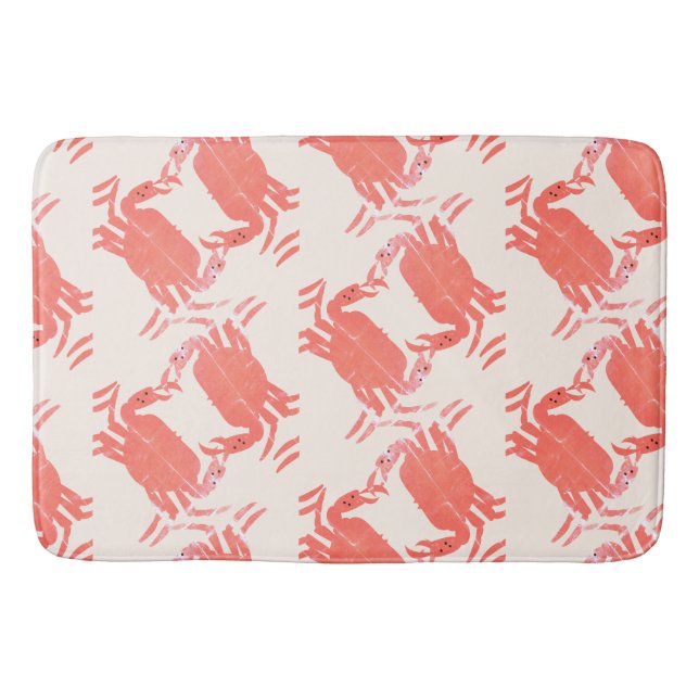 Crab Ocean Beach Sea Creature Pattern   Bath Mat (Front)