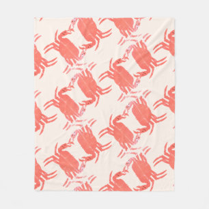 Crab Ocean Beach Sea Creature Pattern Fleece Blanket