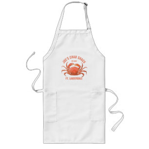 Crab Orange Watercolors Hand Illustration Long Apron