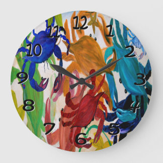 crab party art wall clock