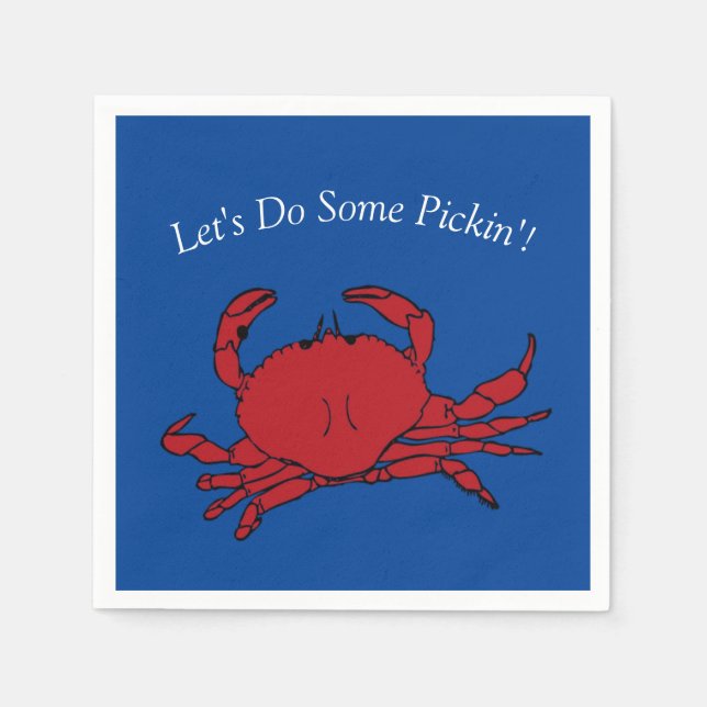 Crab Picking Seafood Boil Party Summer Beach Fun Napkin (Front)