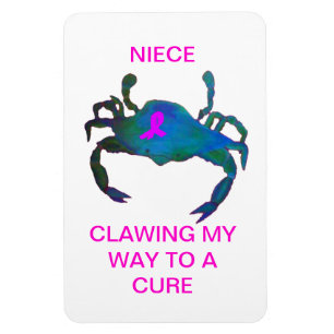 Crab Pink Ribbon Car magnet Breast Cancer