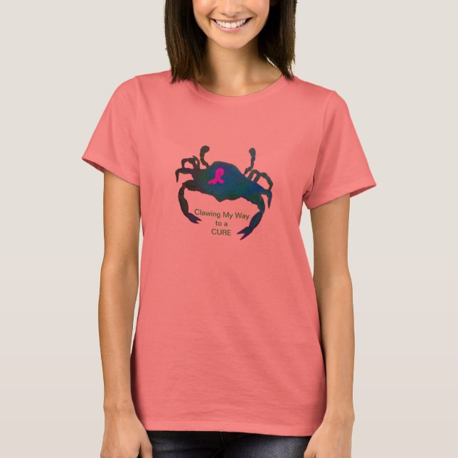 Crab Pink Ribbon T-Shirt Breast Cancer Awareness (Front)