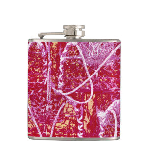 CRAB POTS ABSTRACT HIP FLASK