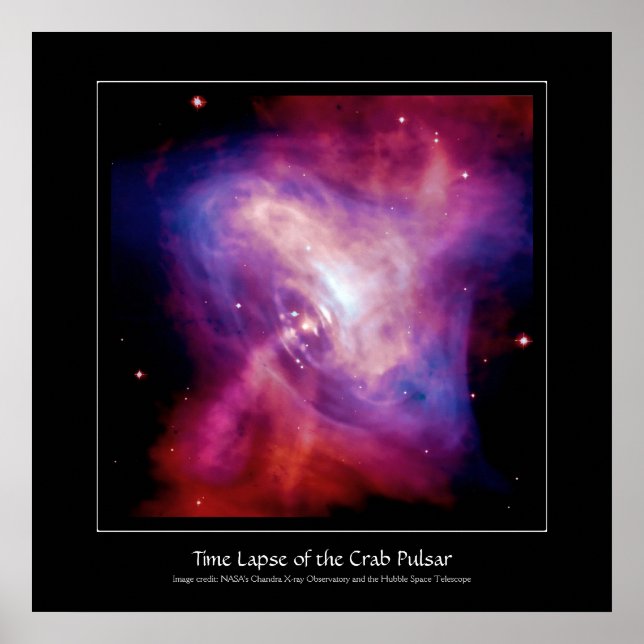 Crab Pulsar Time Lapse - Neutron Star Poster (Front)