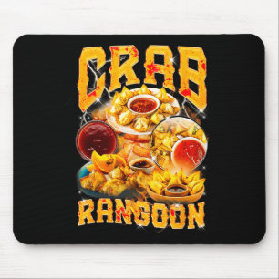 Crab Rangoon Meme Bootleg Rap Style 90s Vintage Mouse Pad
