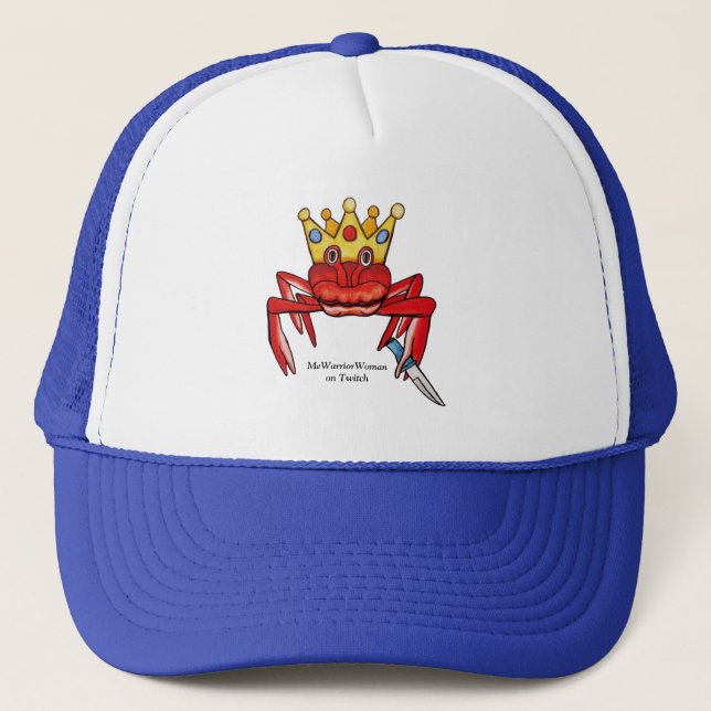 Crab Royalty with knife, MeWarriorWoman on Twitch  Trucker Hat (Front)