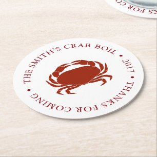 Crab Seafood Boil Customised Round Paper Coaster