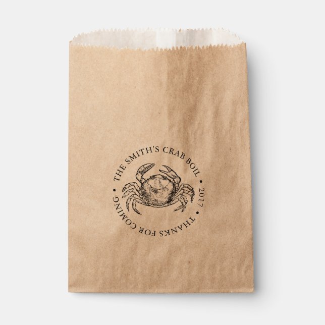 Crab | Seafood Boil or Bake Customisable Favour Bags (Front)