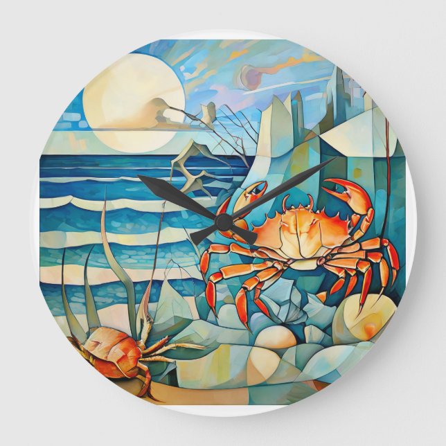 Crab Serenade Large Clock (Front)