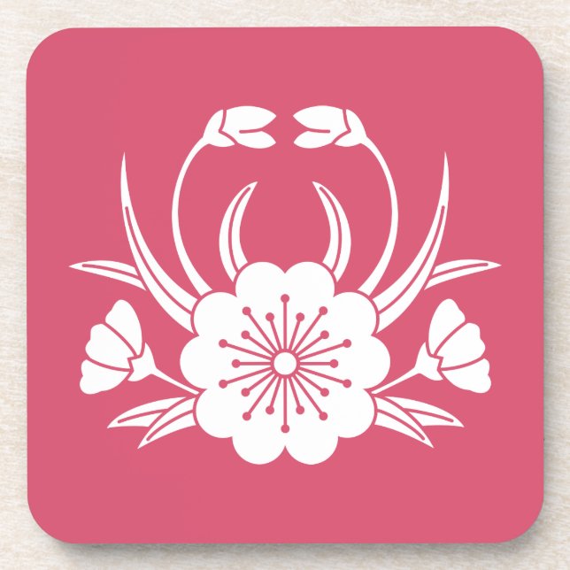 Crab-shaped cherry blossom coaster (Front)