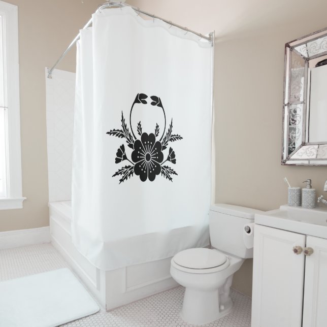 Crab-shaped cherry blossom (EDO) Shower Curtain (In Situ)