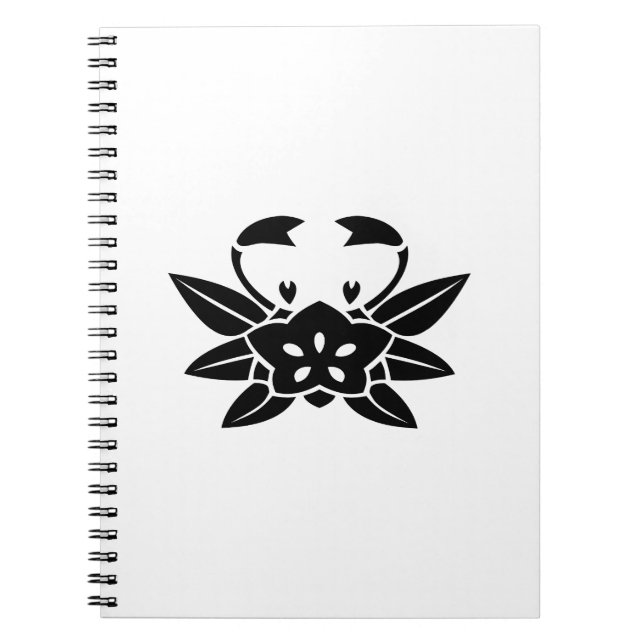Crab-shaped gentian spiral notebook (Front)