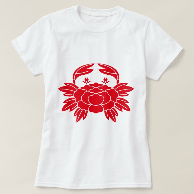 Crab-shaped peony T-Shirt (Design Front)