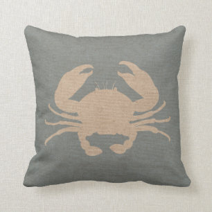 Crab Shell Beach Blue Cushion