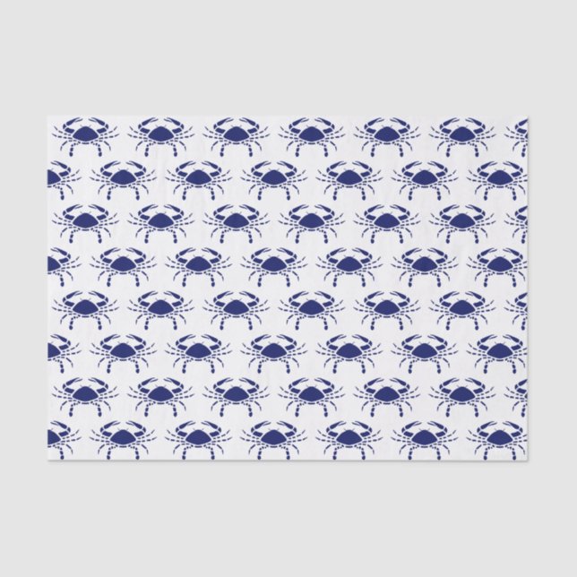 Crab Silhouette #2 Drawing Blue Tissue Paper (Front)