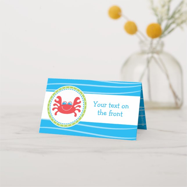 Crab Under the Sea Birthday Place Card (Front)