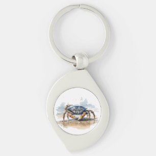crab walking on the beach, customisable key ring