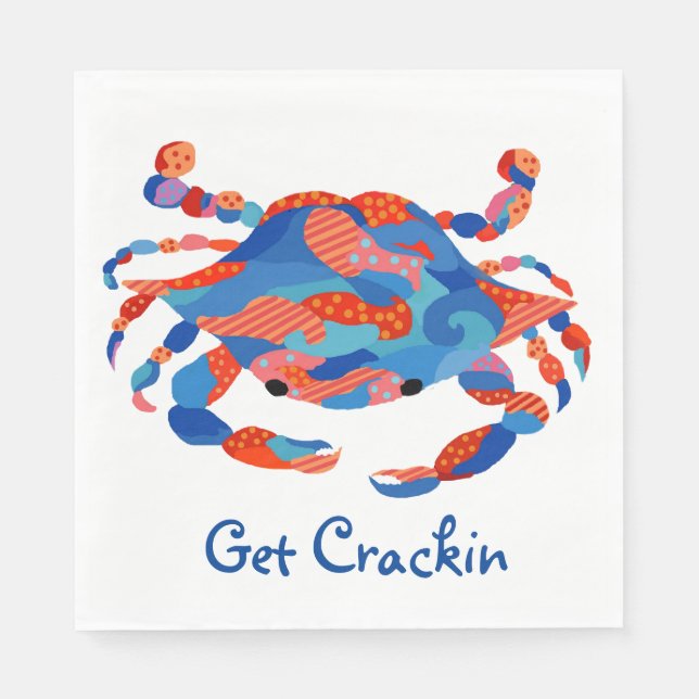 Crab Watercolor  Paper Plates Napkin (Front)