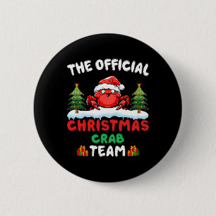 Crab Wearing Santa Hat Xmas Holiday Christmas Crab 6 Cm Round Badge