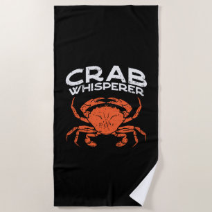 Crab Whisperer Vintage  Beach Towel